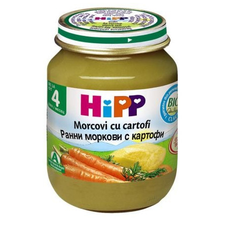 HIPP BIO Пюре ранни моркови и картофи 4000, 125 гр