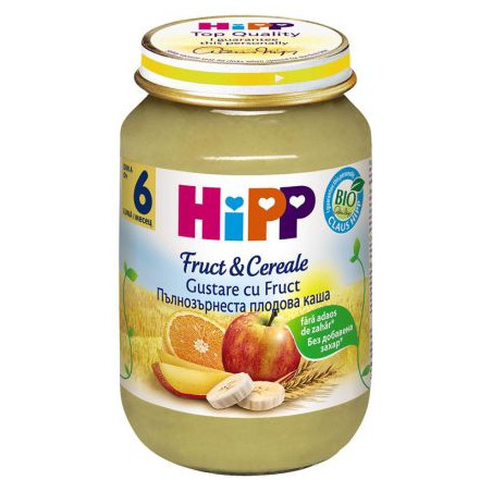 HIPP BIO Пюре пълнозърнеста каша плодова 4800, 190 гр