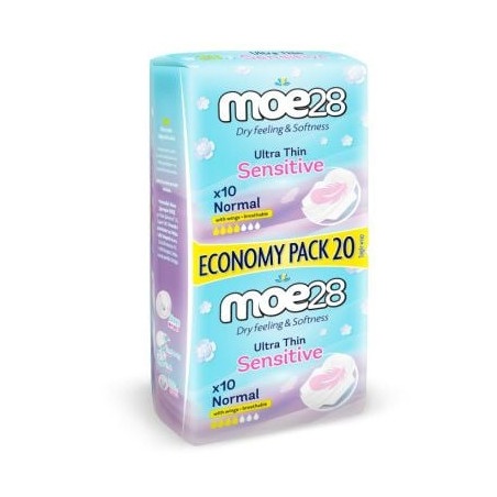 МОЕ28 SENSITIVE NORMAL DUO Дамски превръзки, 20 бр.