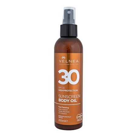 VELNEA SUN CARE Слънцезащитно олио за тяло SPF 30, 200 мл