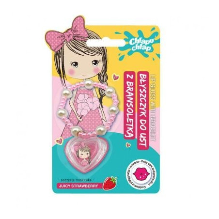 ESTETICA JUICY STRAWBERRY Детски гланц за устни гривна 3г+