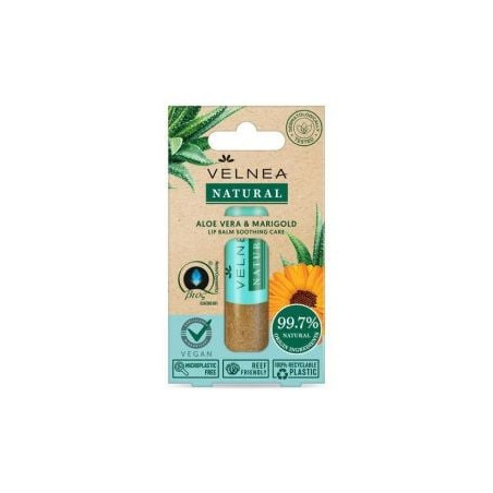VELNEA NATURAL ALOE VERA AND MARIGOLD Балсам за устни, 5,5мл