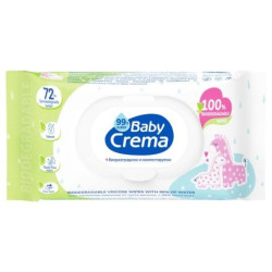 BABY CREMA Биоразградими мокри кърпички 99% вода с капак, 72 бр.