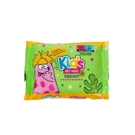 VELNEA KIDS ULTRA SOFT Мокри кърпички Алое вера, 20 бр.