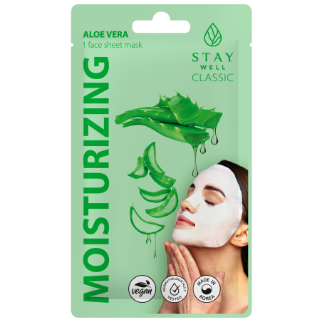 STAY Well ALOE Moisturizing Шийт маска за лице с Алое, 22гр
