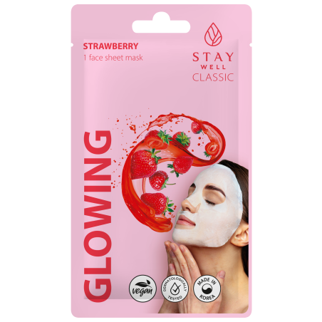 STAY Well Classic STRAWBERRY Glowing Шийт маска за лице с Ягода, 22гр