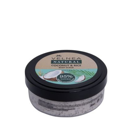 VELNEA NATURAL Скраб за тяло кокос и ориз, 200 мл