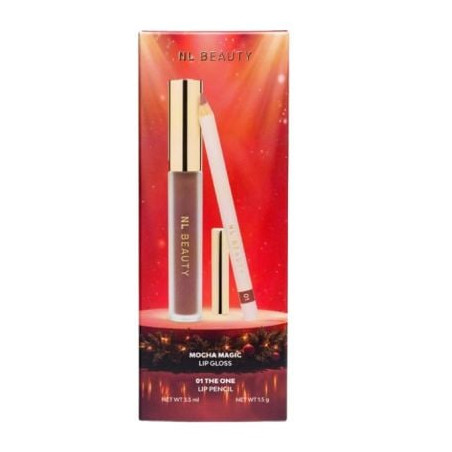 NL BEAUTY CHRISTMAS MOCHA MAGIC Коледен комплект за устни гланц и молв 01