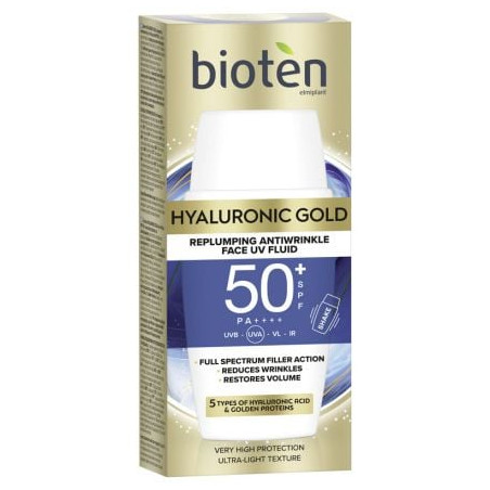BIOTEN HYALURONIC GOLD SPF 50+ Флуид за лице, 50мл.