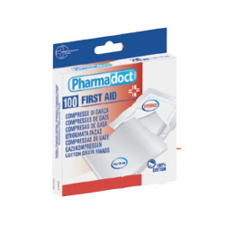 Pharmadoct Стерилна памучна марля 10х10 cm х100 броя