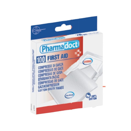 Pharmadoct Стерилна памучна марля 10х10 cm х100 броя