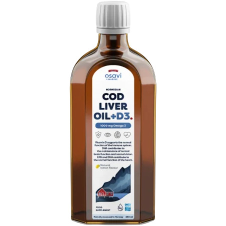 Norwegian Cod Liver Oil + D3 | Lemon Flavored Liquid Omega + D3