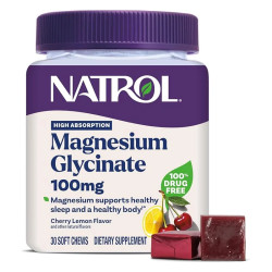 Natrol Magnesium Glycinate 100mg Soft Chews - Магнезиев Глицинат | 30 chews