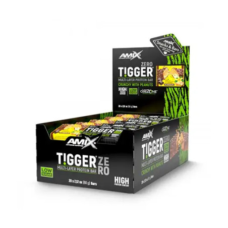 AMIX TIGGER® Zero bar Box / 20x60 g / Peanut Butter - Caramel