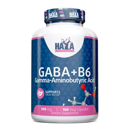 HAYA LABS GABA + B-6 / 500mg. / 100 Vcaps