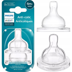 Силиконов биберон за хранене Philips-Avent Anti-colic 3.0, поток 4, 6м+