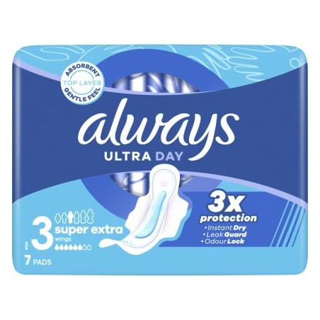 ALWAYS Ултра Супер Екстра, Размер 3, дамски превръзки, 6D, 7 бр.