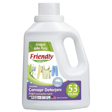 Концентриран гел за пране на бебешки дрехи с омекотител Friendly, лавандула, 1.57л