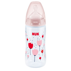 Бебешко шише Nuk First Choice Temperature control, 300 мл, силикон, розово