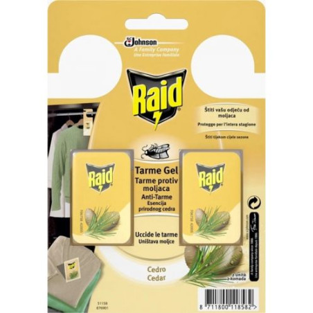 RAID Гел Кедър срещу молци, инсектицид, 2 бр.