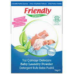 FRIENDLY ORGANIC Органичен прах за пране за бебешки дрехи, 1кг FR1598