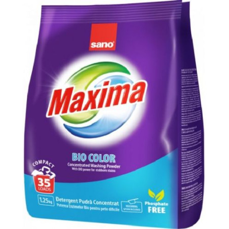 Прах за пране Sano - Maxima Bio color, 35 пранета, 1.25 kg