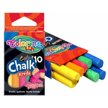 Цветни тебешири 10 цвята безпрашен Colorino