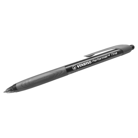 Химикалка с механизъм, Stabilo, Performer 328F, Черен/Сив