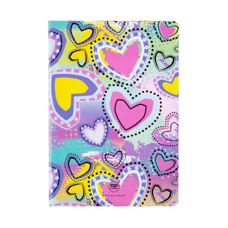Тетрадка А5 Coolpack мека корица PP 32л. квадратчета Pastel Hearts