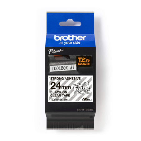 BROTHER TZES151 24 мм ЧЕРНО НА ПРОЗРАЧНО ТИКСО