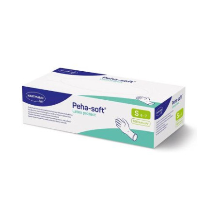 Peha-soft powderfree Латексови ръкавици, размер S, 100 броя, Hartmann