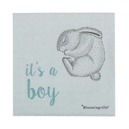 Харатиени салфетки Bloomingville - It's a boy, сини