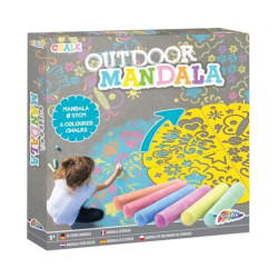 Творчески комплект Grafix Chalk - външна мандала, 57 cm, с 6 тебешира