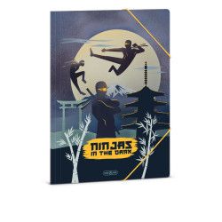 Папка с ластик A4 ARS UNA - Ninjas in the Dark