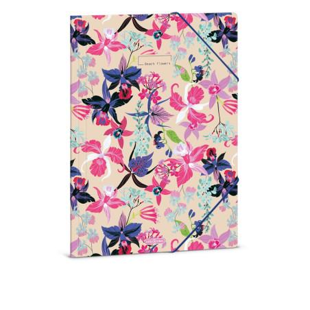 Папка с ластик A4 - ARS UNA - Beach Flowers (5469)