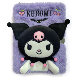 Лилава плюшена тетрадка A5 Kuromi 3D