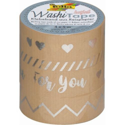 Декоративно тиксо Folia - Washi Tape, For you, 4 бр.