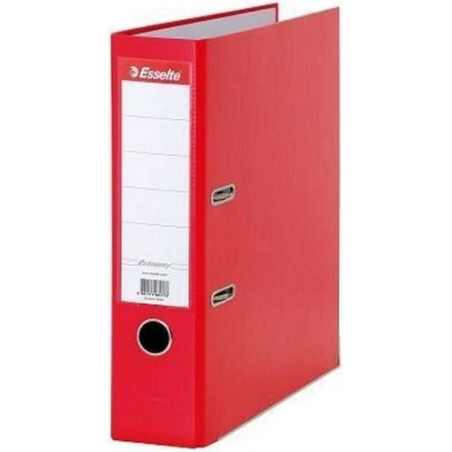 Класьор Esselte Eco - А4, 7.5 cm, РР, метален кант, сменяем етикет, червен