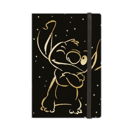 Тетрадка с ластик A5 - 80 л ред - STITCH GOLD - 3