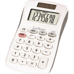Джобен калкулатор с 8 символа - Lexibook 8-Digit Pocket Calculator with Dual Power Supply (бял)