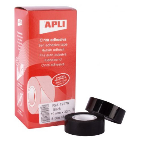 Тиксо Apli - Черно, 19 mm х 33 m