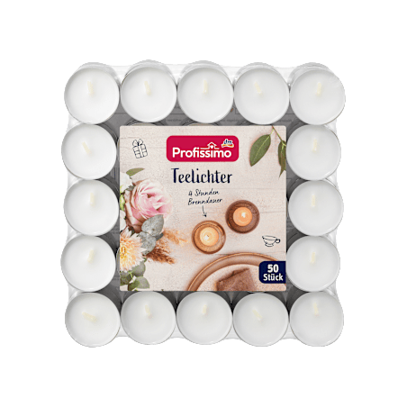 Чаени свещи бели, 50 бр.