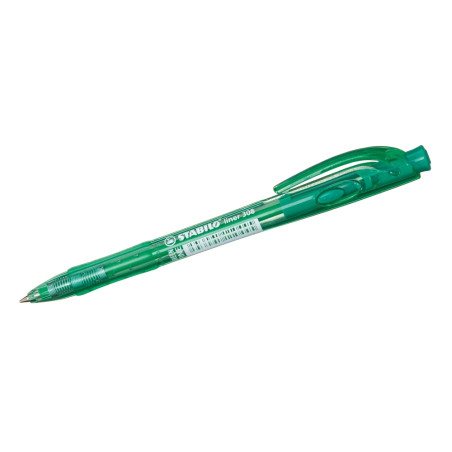 Химикалка с механизъм, Stabilo, Liner F, Зелен