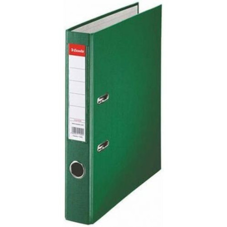 Класьор Esselte Eco - А4, 5 cm, PP, метален кант, сменяем етикет, зелен