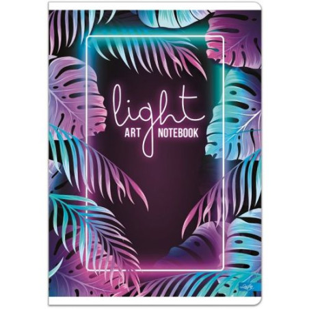 Тетрадка Lastva Light Art - А4, 52 листа, широки редове, с ляво поле, асортимент