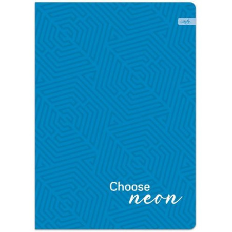 Тетрадка Lastva Hard Neon - A4, 96 листа, широки редове, асортимент