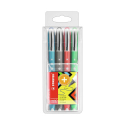 Комплект химикалки, Stabilo, Worker+colorful, 4 цвята