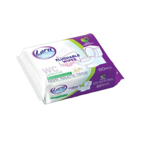 Мокра тоалетна хартия Lara Care, 60 броя