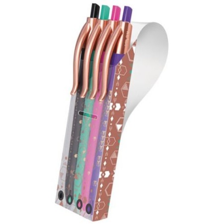 Автоматични химикалки Milan P1 Copper - 1.0 mm, асортимент, 4 броя
