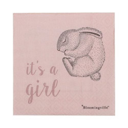 Хартиени салфетки Bloomingville - It's a girl, розови